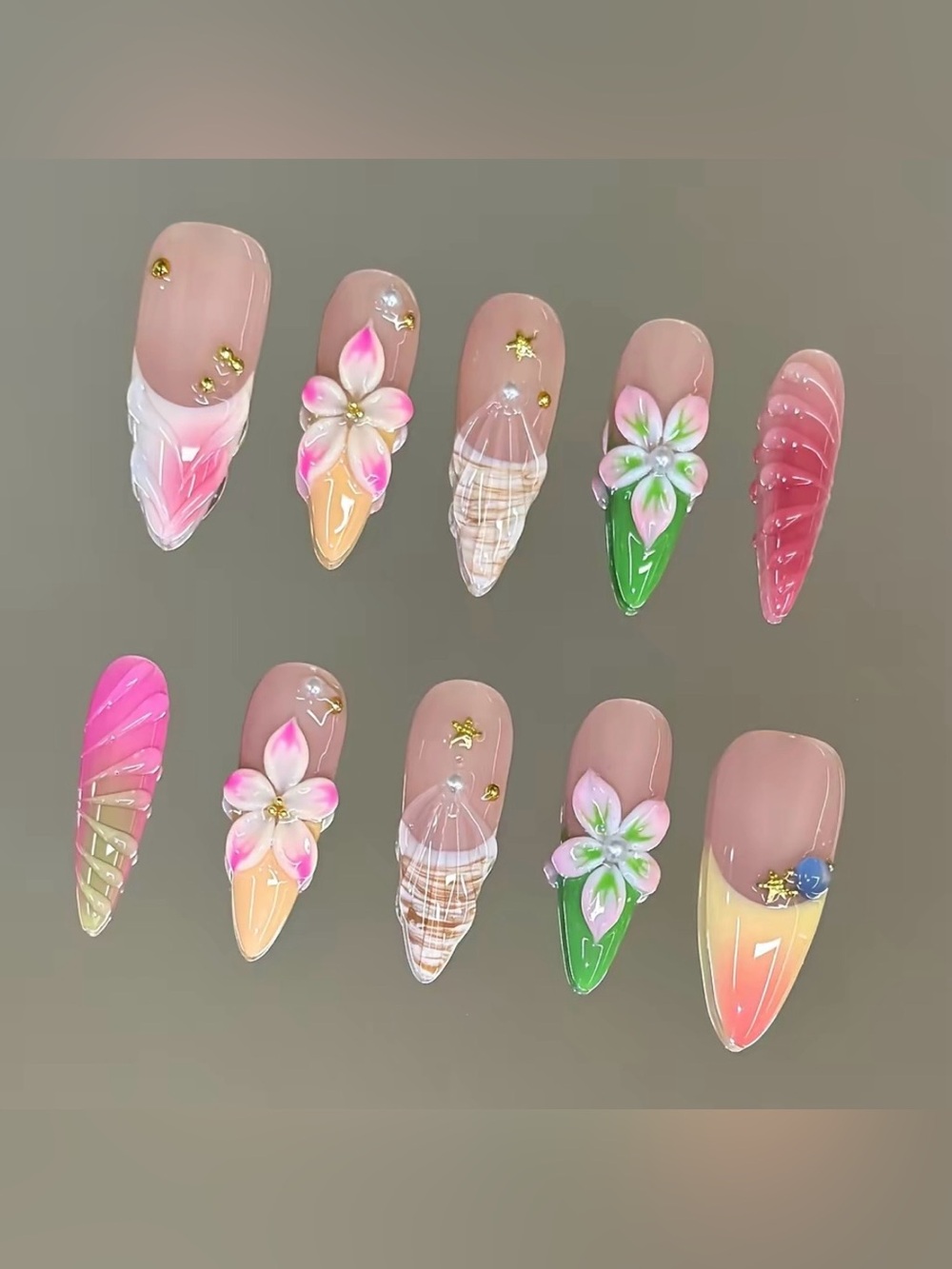 NailVesta Stiletto Press-On Nail Set - Petal Gelato